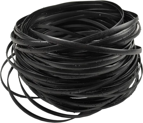 RNY Material de reparación de plástico PE negro para hacer punto y reparación de sillas de ratán (negro puro, 50 pies)