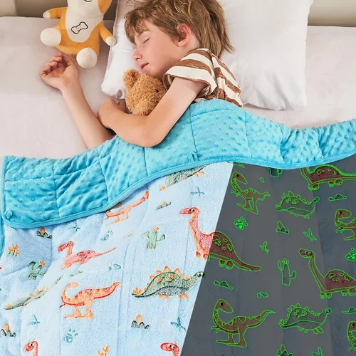 Vista 36 de yescool Manta con Peso de Unicornio de 3 Libras Manta de Regazo con Peso Refrescante, Manta con Peso de Arcoíris Rosa, Mantas de Sofá