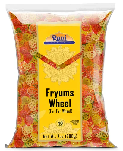 Vista 13 de Rani Far Far / Fryums (pellet de trigo y tapioca) Forma de anillo de 7 onzas (7.05 oz) ~ Vegano, Kosher, sin cocinar, utilizado para hacer papad
