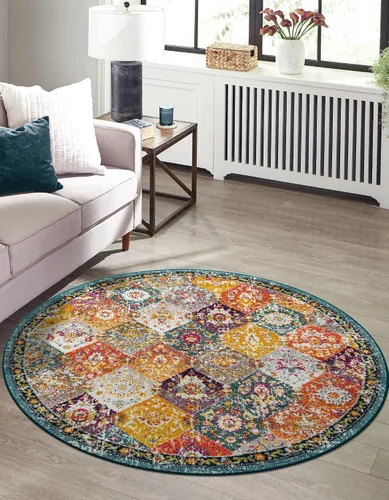 Vista 13 de Unique Loom Penrose Collection - Alfombra de área - Blake (2' 2" x 3' 1" Rectángulo, Verde/Beige)