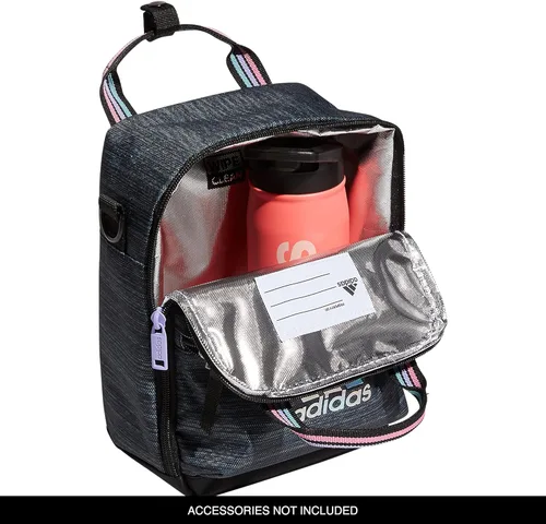 Vista 3 de adidas Squad - Bolsa de almuerzo aislada dos tonos color negroglobo de nieve talla única