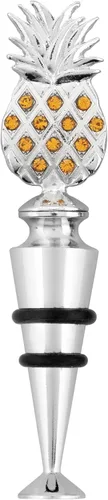 Vista 10 de UP ware Derby - Tapón para botella de vino de aleación de zinc con detalles de cristal marrón, conservador de bebidas reutilizable para vino
