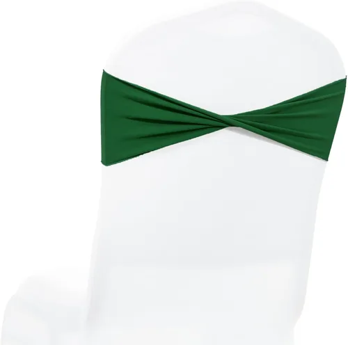Vista 11 de MDS - Paquete de 100 cintas elásticas de elastano para sillas de comedor, lazos sin hebilla deslizante, ajuste universal para bodas, baby shower