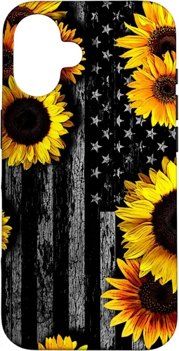 Vista 31 de American Flag with Sunflowers Case for iPhone 17