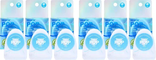Vista 11 de REACH POP hilo dental, menta, removedor de placa para dientes, resistente al desgarro, cera vegana, libre de crueldad, empaque ecológico, cuidado