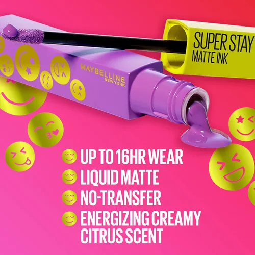 Vista 6 de Maybelline Super Stay Matte Ink Liquid Lip Color, colección de labiales Moodmakers, larga duración, maquillaje de labios a prueba de transferencia