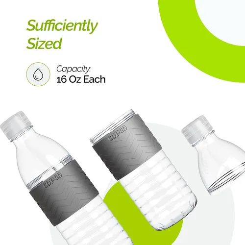 Vista 7 de Copco Hydra Botella de agua con tapa resistente a derrames, 16,9 oz (Set de 2) - Funda reutilizable de Tritan antideslizante, cuerpo de apertura
