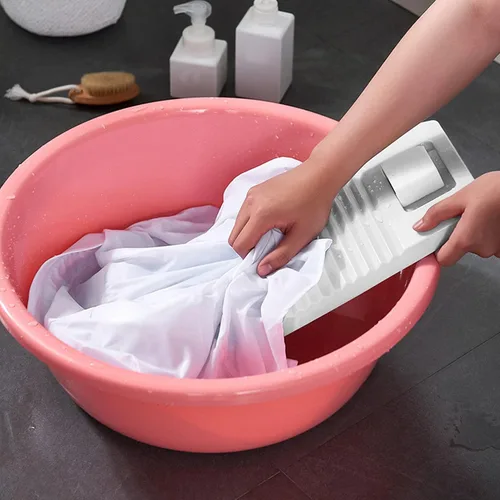 Vista 5 de YARNOW Tabla de lavado de silicona tabla de lavar tabla de lavar lavadero limpio Lavandería Limón Washboard para lavandería Blanco