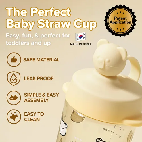 Vista 2 de Vaso para sorber prémium a prueba de derrames para bebés y niños pequeños menores de 18 meses, 9 onzas, PPSU, sin BPA, popote suave