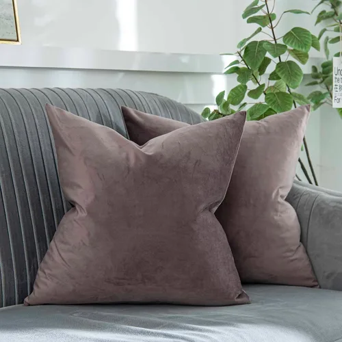 Vista 33 de Juego de 2 fundas de almohada de terciopelo suave negro de 14 x 14 pulgadas para sofá, cama, sala de estar, fundas decorativas de lujo cuadradas