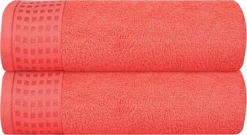 Vista 67 de GLAMBURG Juego de 2 toallas de baño de gran tamaño 100% algodón de 28 x 55 pulgadas, ultra suaves, altamente absorbentes, compactas, de secado