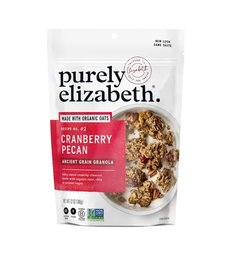 Vista 21 de Purely Elizabeth, Berry Crisp, granola de grano antiguo con vitamina D, sin gluten (bolsa de 8 onzas)