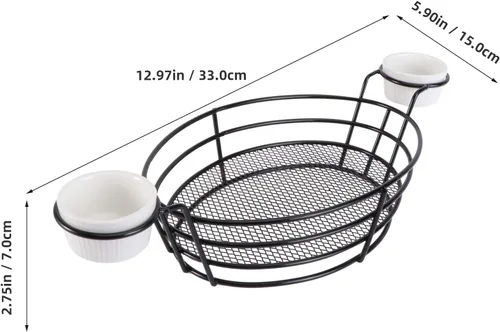 Vista 4 de DOITOOL Cesta de papas fritas de acero inoxidable de 12.99 x 5.90 x 2.75 pulgadas, cesta para freír alimentos para cocina, servicio en el hogar