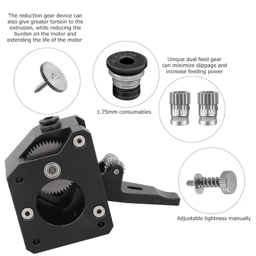Vista 7 de Extrusora de engranajes Extrusora derecha Bmg, RedrexAll Metal de alto rendimiento, dispositivo de engranaje de reducción, suministros industriales
