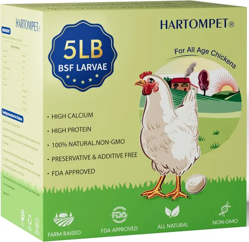 Larvas secas de mosca soldado negro de 5 libras, alimento de pollo sin OMG y lleno de nutrientes, fuerte producción de huevos y salud, rico en