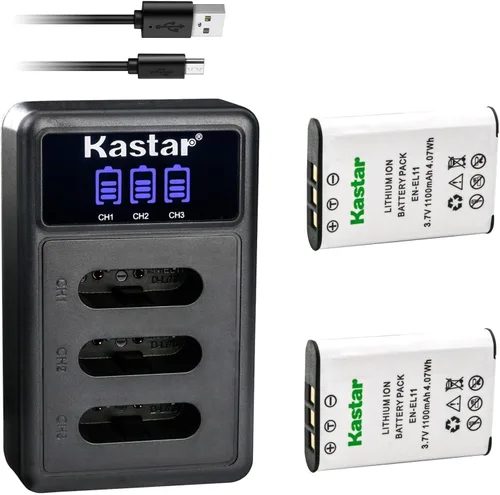 Vista 5 de Kastar Cargador de batería USB triple LCD compatible con batería Pentax D-LI78, cargador Pentax D-BC78, Pentax Optio L50, Optio M50, Optio M60