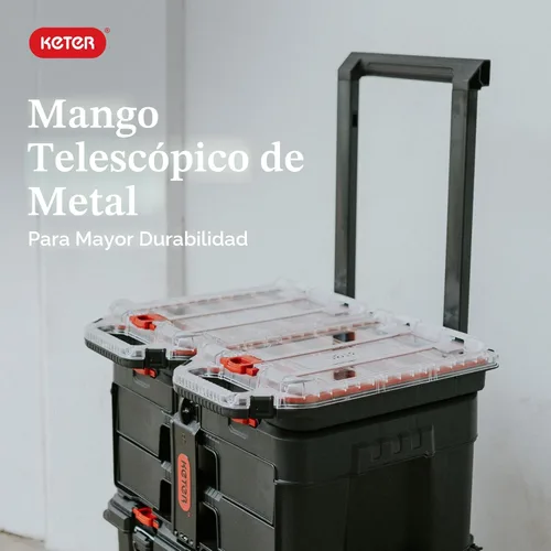 Vista 4 de Stack N' Roll Sistema de almacenamiento de herramientas rodantes de 4 piezas, incluye caja de herramientas rodante grande, caja de herramientas de 2