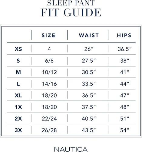 Vista 5 de Nautica Ropa de dormir de algodón para mujer, pantalones de pijama de punto de jersey (talla regular y grande)