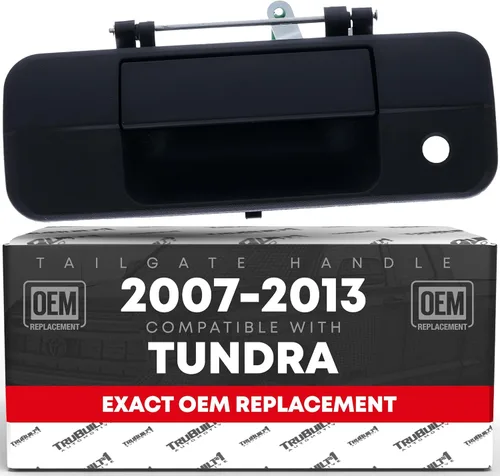 Reemplazo del conjunto de manija del portón trasero – Compatible con Toyota Tundra 2007-2013 – Pestillo del portón trasero en negro texturizado,