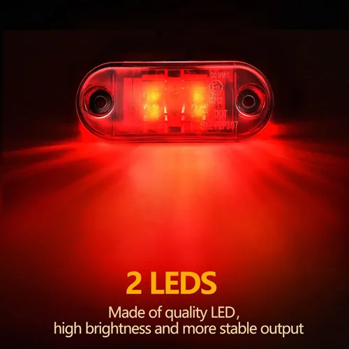 Vista 3 de Tallew 10 luces LED de remolque de 2.5 pulgadas, 2 diodos, impermeables, para remolque, marcador lateral, señal ovalada, luces de circulación