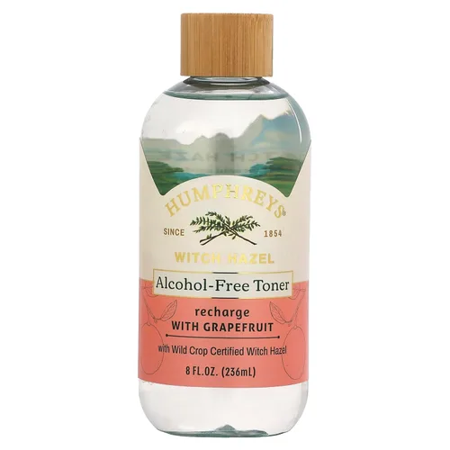 Humphreys Recharge Witch Hazel + tóner sin alcohol de pomelo, transparente, 8 onzas (paquete de 1)