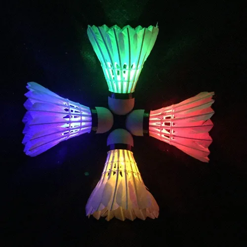 Vista 8 de LED Badminton Birdies 4/5/6 PCS,Nylon Glow in The Dark Badminton Shuttlecocks,Goose Feather Colourful Lighting Birdies, Plastic Light Up Birdie