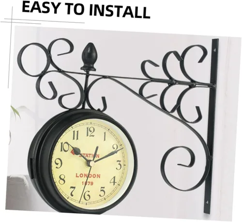Vista 8 de Cabilock Reloj de pared decorativo grande de péndulo rústico para sala de estar, decoración del hogar, oficina, dormitorio
