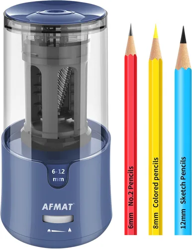 Vista 10 de AFMAT Sacapuntas eléctrico – Parada automática, súper afilado y rápido, sacapuntas enchufable para lápices de 0.236-0.472 in No.2
