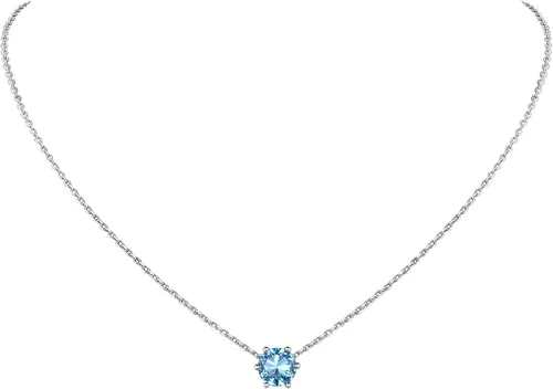 925 Sterling Silver Pendant Necklaces for Women, HeartRound Birthstone Necklaces Birthday Jewelry for Mother Wife Daughter (with Gift Box)