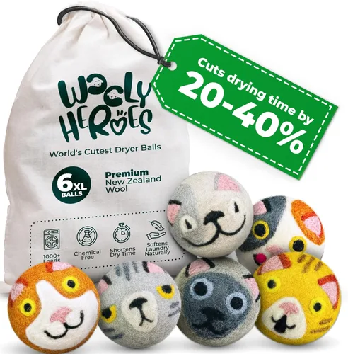 Vista 15 de Bolas secadoras de lana, orgánicas, ecológicas, paquete de 6 unidades, XL, suavizante de telas reutilizables, con libro electrónico natural gratuito