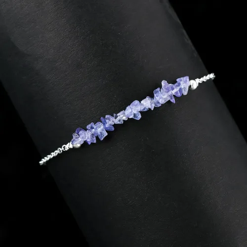 Vista 53 de TGH Pulsera de barra de chips naturales, cristal curativo, pulsera de cuentas crudas chapada en plata, cadena ajustable de 7 + 1 pulgada, regalo