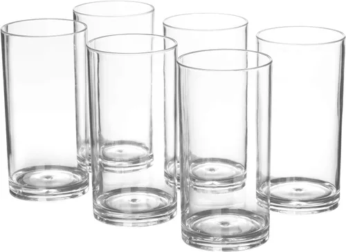 Vista 9 de AOYITE Vasos clásicos de plástico transparente de 12 oz, juego de 6 vasos irrompibles para beber, vasos de agua apilables reutilizables, sin BPA