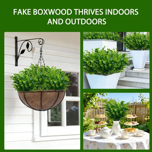 Vista 3 de Turnmeon - 20 Ramos de flores artificiales para decoración de exteriores, primavera o verano, hogar o jardín, resistentes a los rayos ultravioleta