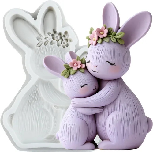 Vista 19 de Molde de silicona de conejo para fondant, molde de caramelo de chocolate para decoración de pasteles, decoración de cupcakes, pasta de goma
