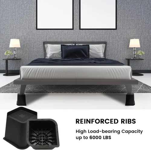 Vista 4 de Elevadores de cama de 4 pulgadas, 6 pulgadas, 8 pulgadas, elevadores de muebles de gran tamaño, soporta hasta 6000 libras, elevación de 4 pulgadas