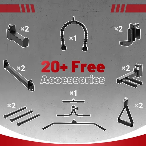 Vista 5 de Sportsroyals Jaula de Potencia, Rack de Potencia Multifuncional de 1600 libras con Sistema de Cruce de Cable Ajustable y Más Accesorios