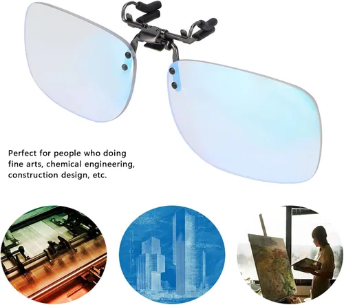 Vista 2 de Jiawu Gafas de clip para ceguera roja-verde, lentes correctoras ligeras para hombre y mujer, Claro