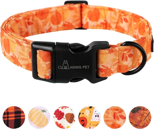Vista 27 de Aring Pet Collar de algodón, ligero y ajustable, con hebilla de liberación rápida para perros pequeños, medianos y grandes, para cachorros, XS