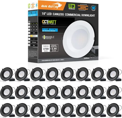 Vista 20 de Downlight LED empotrable de 4 pulgadas con caja de conexión, potencia ajustable 9/12/15W, 3 colores seleccionables 3000K-5000K, 120-277V, 0-10V