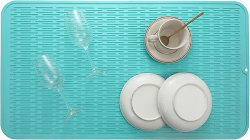 Vista 736 de MicoYang Alfombrilla de Silicona para Secar Platos de Múltiples Usos, Fácil de Limpiar, Ecológica, Alfombrilla de Silicona Resistente al Calor