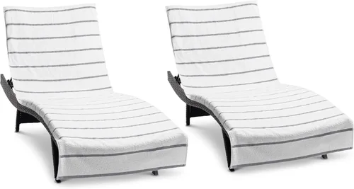 Vista 20 de Arkwright Las Rayas - Funda para tumbona, paquete de 2, toalla de rizo 100% algodón suave a rayas con soporte de bolsillo para playa, piscina, silla