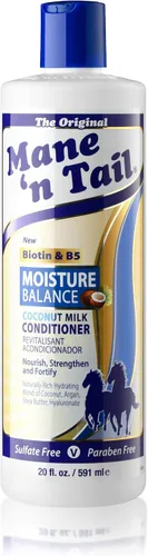 Vista 5 de Mane 'n Tail Champú y acondicionador Moisture Balance con leche de coco y biotina (20 onzas cada uno) Sin sulfato, sin parabenos, fórmula vegana