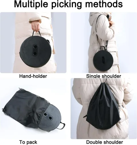 Vista 3 de Taburete plegable retráctil mejorado 2022, taburetes plegables telescópicos portátiles con cojín de asiento y bolsa de nailon, taburete ligero