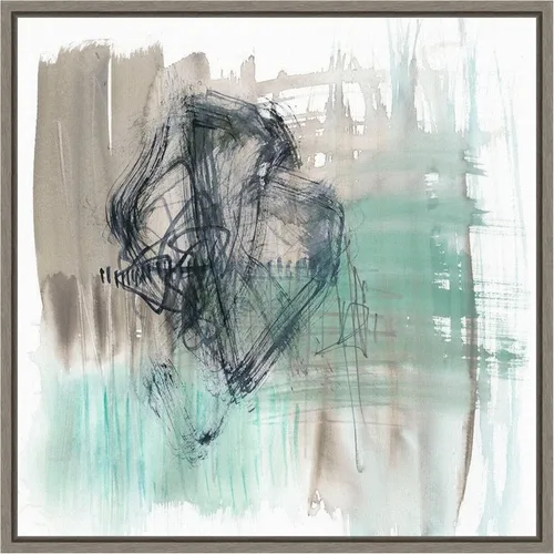 Vista 13 de Amanti Art Framed Canvas Wall Art 16x16 Scribble Scrabble II by Jennifer Goldberger, Framed Wall Art Canvas, Abstract Artwork, Traditional Decor