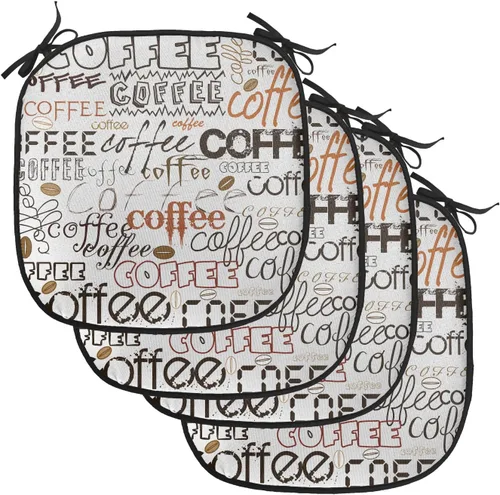 Vista 56 de Lunarable Juego de 4 cojines de asiento para silla, diseño de pétalos de flores de iris florecientes, arte de forma desgastada, acolchado de asiento