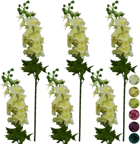 Vista 9 de 6 tallos de 31" Delphinium Ajacis flores artificiales de seda (azul)