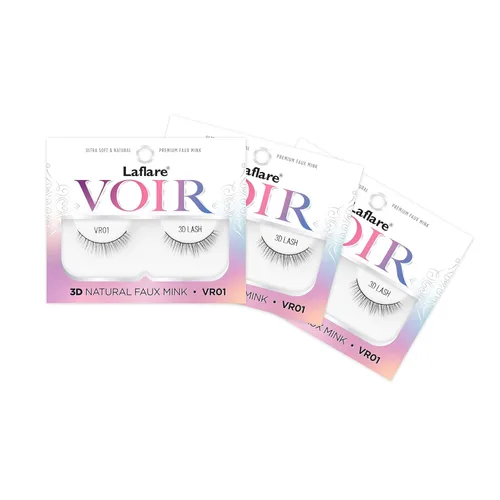 Vista 10 de Laflare 3D Nature Faux Mink VOIR Eyelashes, Ultra Soft, Light, Wispy, Knitted, Natural Looking, Reusable, Professional Easy to Apply Eyelashes - 3