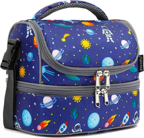 Vista 10 de FlowFly Bolsa de almuerzo aislada de dos pisos para niños, niñas, hombres, mujeres, con correa ajustable, para automóvil Surtido/Multicolor