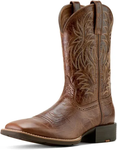 Vista 16 de Ariat Botas vaqueras deportivas Western con punta cuadrada ancha para hombre Marrón desteñido