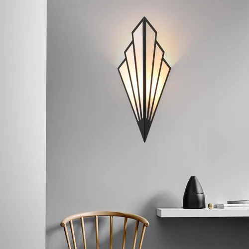 Vista 6 de Juego de dos lámparas de pared de estilo moderno, apliques de pared a batería con control remoto, lámpara de iluminación Art Deco inalámbrica